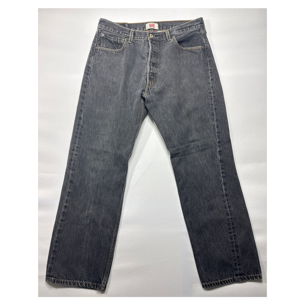 Levi's 501 Men's Straight Leg Button Fly Gray Denim Jeans‎ - 36x32 (34x28.5)